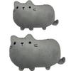 YUYAKESHI Neck Pad, Headrest, Fluffy Cushion, Cute, For Cats, For Cars, Driving, Lumbar Support, Set With Buckle (Gray Set)