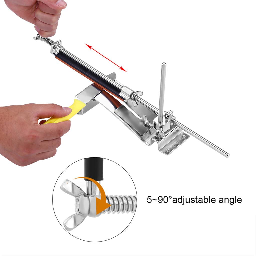 Sistem de ascuțit cu unghi fix din oțel inoxidabil 4 pietre de ascuțit Instrument ascuțitor cuțit de bucătărie
