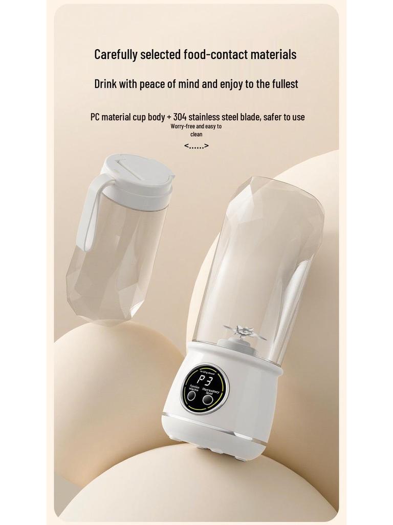 Portable USB-Charging Juicer Cup for Ice Crushing and Outdoor Travel