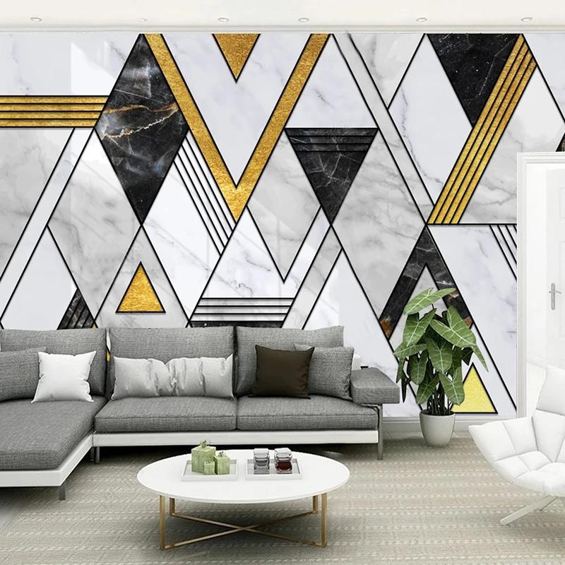 3D Mural Nordic Retro Gold Fresco Restaurant Cafe Living Room Background Wall Paper Art Home Decor Wallpaper