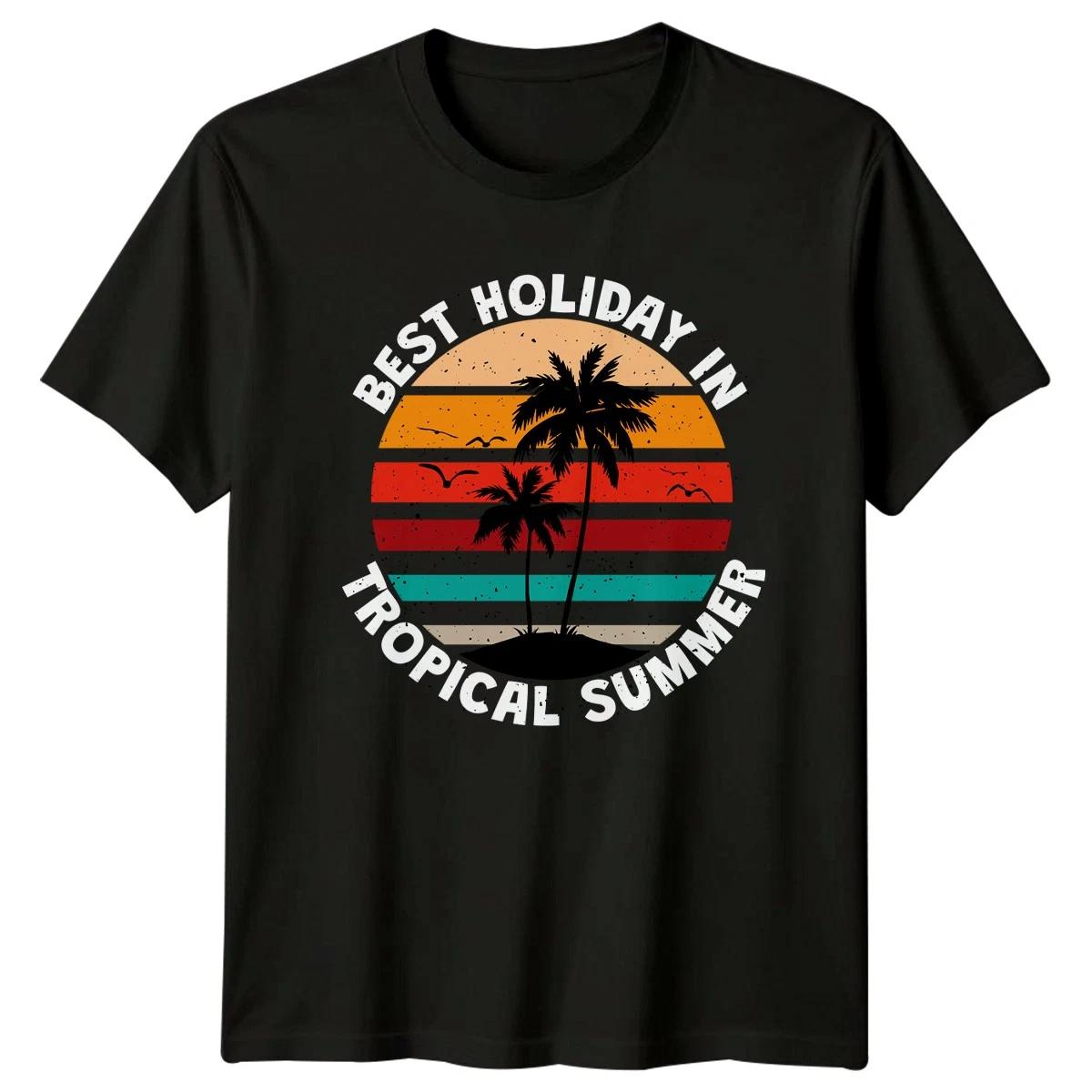 Best Holiday In Tropical Summer T-Shirt Tropical Beach Vacation Summer L