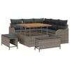 Garden Sofa Set with Cushions and Storage Compartment 8 Pcs Grey