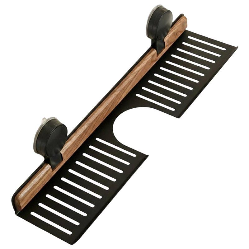 

Wall-Mounted No-Punch Storage Shelf Bathroom Suction Cup Sink Shelf Over Faucet Sink Rack Organizer Shelf 1PCS A чорний