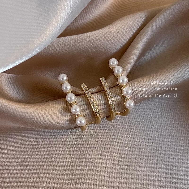 

Двойные серьги-гвоздики, новая мода, уникальный дизайн, высококачественные темпераментные серьги, французские женские серьги