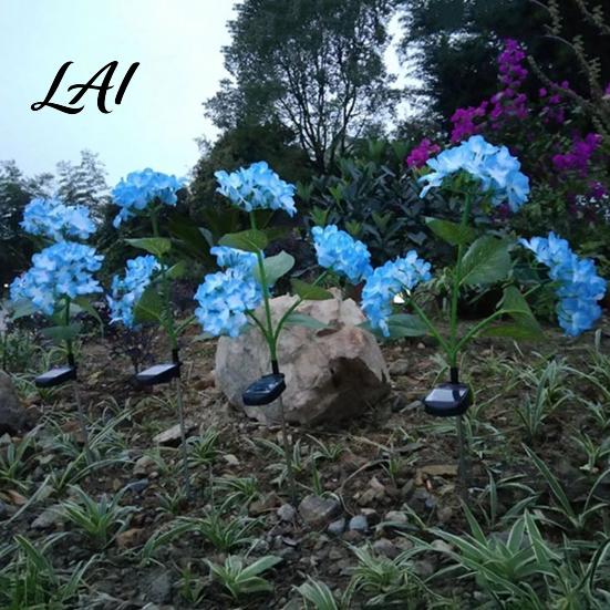 Weather-Resistant Outdoor Lights Fairy Hydrangea Light LED Solar Powered Garden Stake Lights