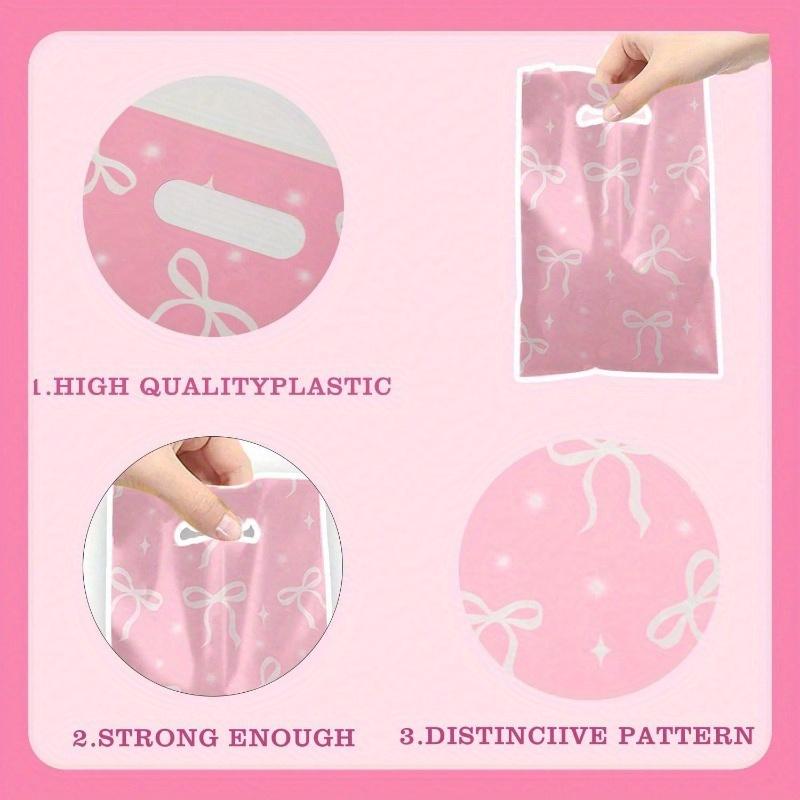 Pink Bow Party Favor Bags Bow Coquette Goody Candy Bags, Pink Bow Party Treat Bags Coquette Party Supplies Decorations for Pink Coquette Bow