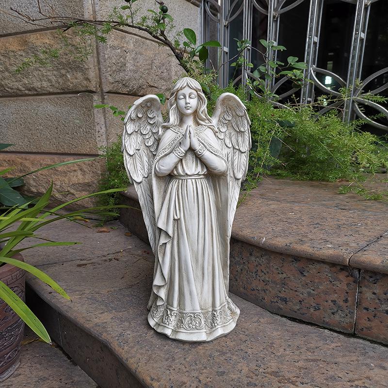 European Angel Girl Resin Sculpture for Garden Decor