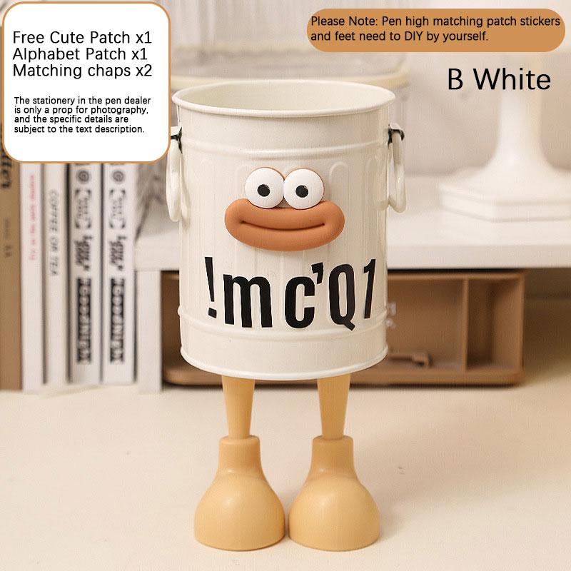 Big Mouth" Iron Pen Container Iron Pen Holder Student Desktop Iron Barrel Office