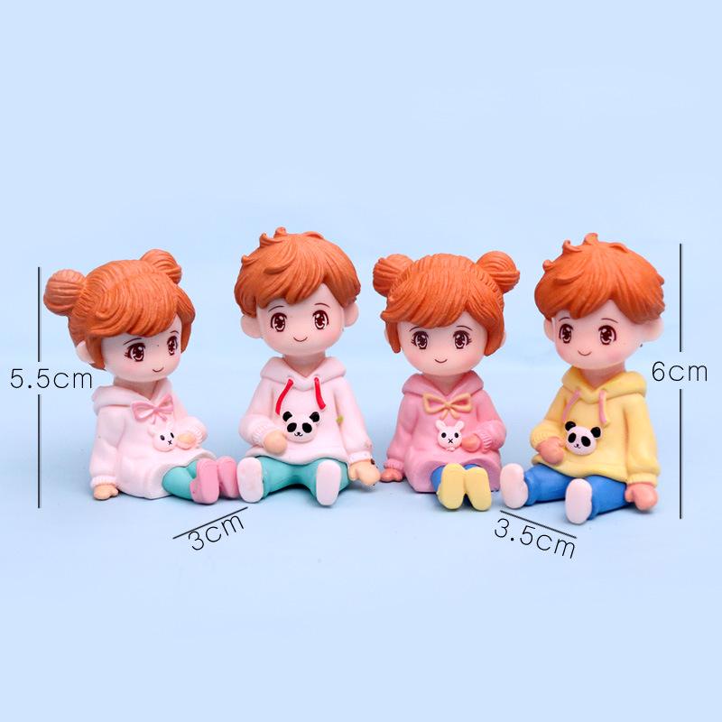 

Милые толстовки для пары фигурка для украшения торта, автомобиля или рабочего стола