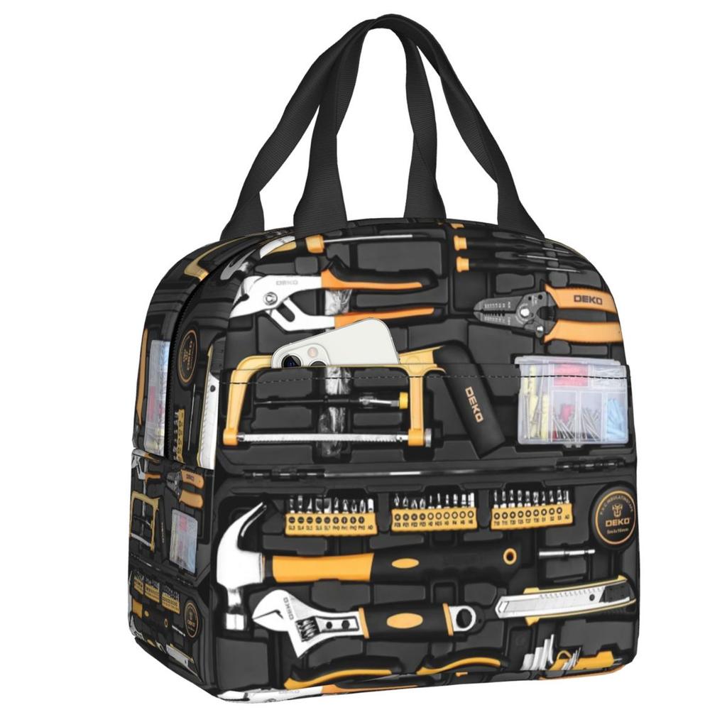 Custom Mechanics Large Toolbox Lunch Bag Women Cooler Warm Insulated Lunch Boxes for Kids School