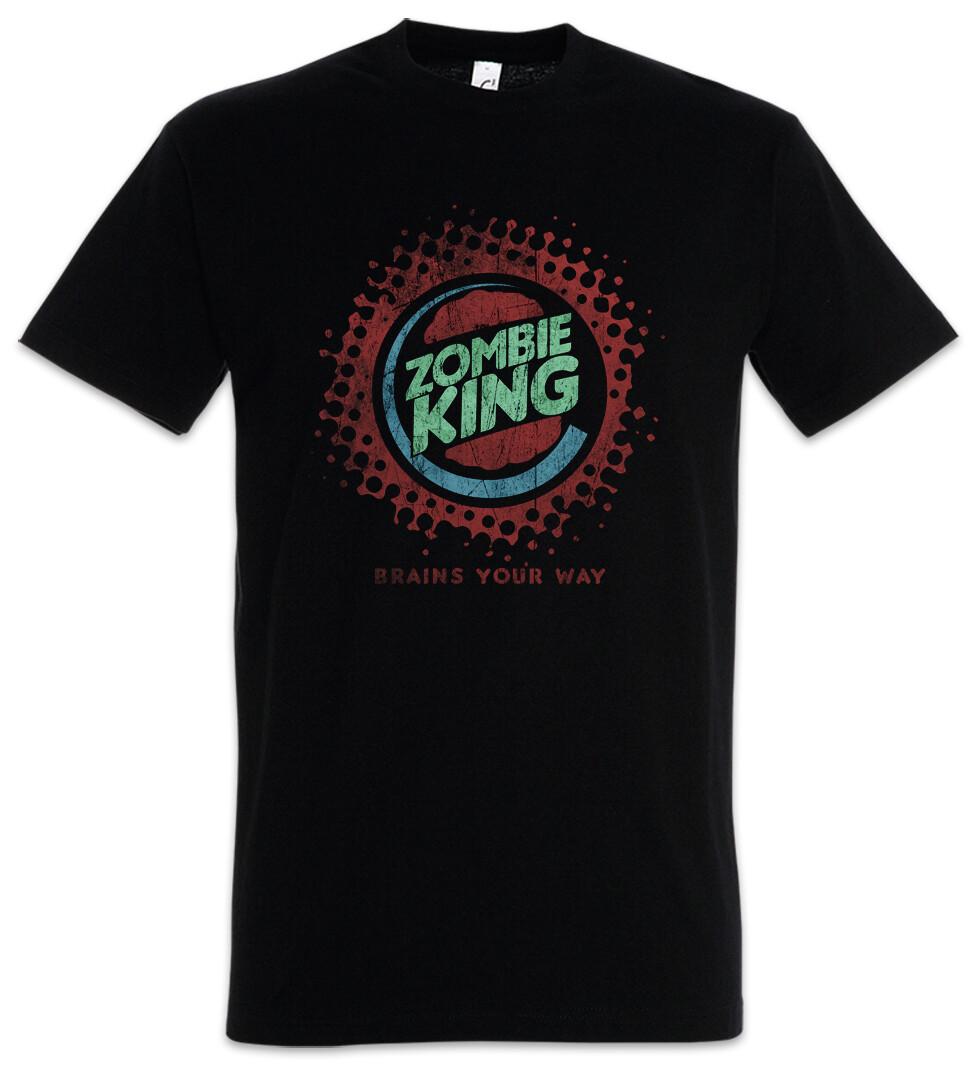 Zombie King Mens T-Shirt Mens Womens Tees Top Walking Splatter Gore Blood Dead Burger Halloween S