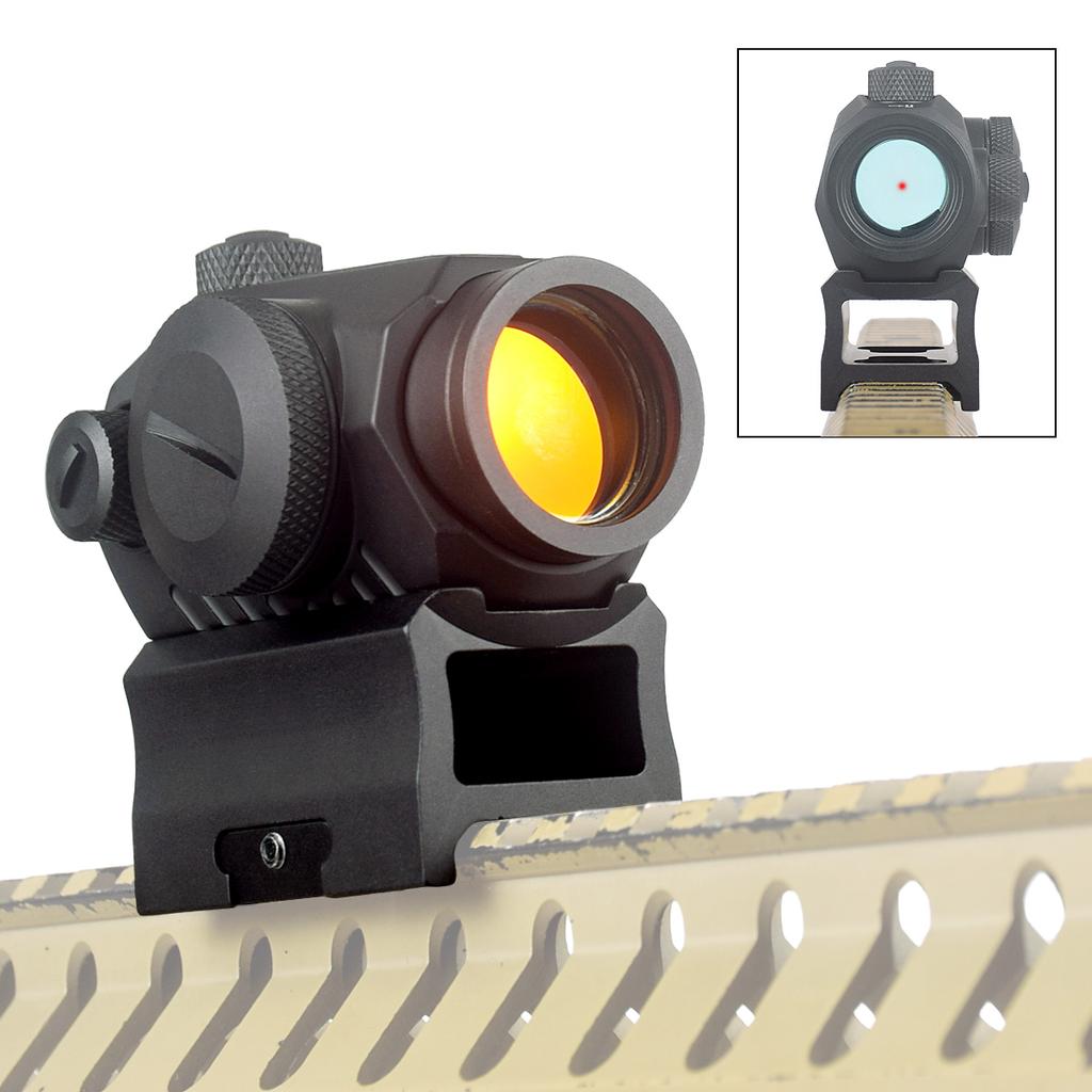 R5 1x20mm 2 MOA Red Dot Sight Reflex Riflescope Hunting Scope With Mount Riser 20mm Rail Co-Witness Holographic AR15