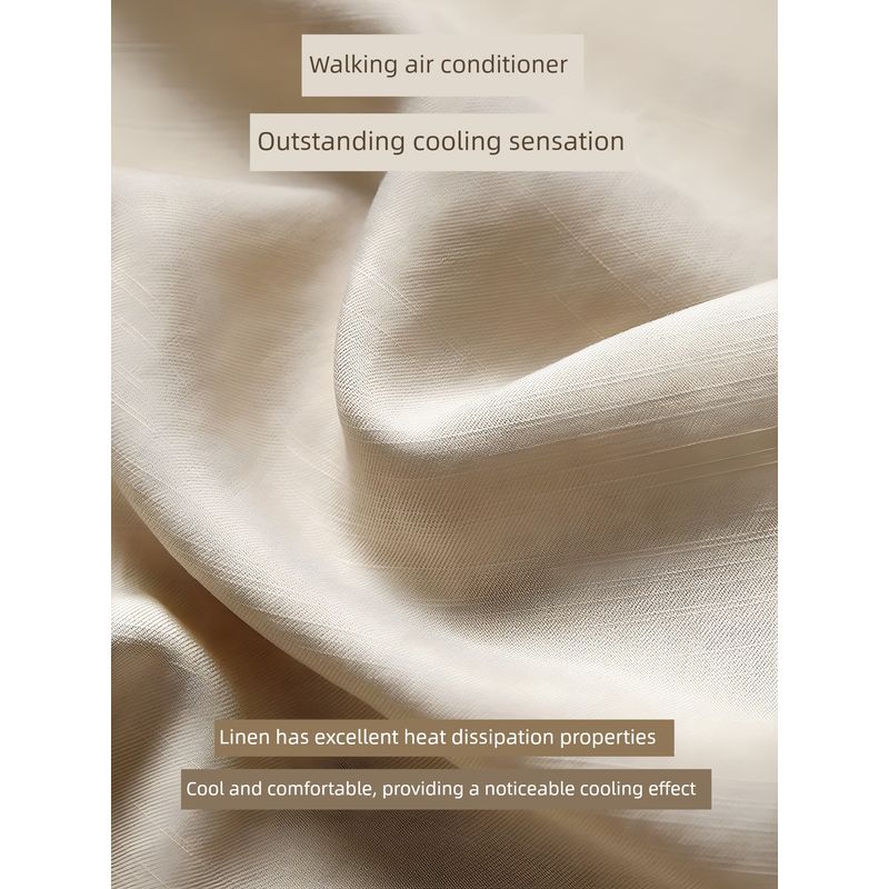 Anti-Wrinkle Lyocell Tencel Drape Linen Pants Men's Summer Thin Straight Pants Foreign Trade Men's Casual Trousers