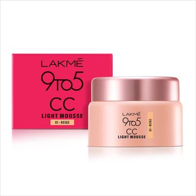 Lakme 9 To 5 CC Mousse Beige 25gm|| Light Face Makeup with Natural Coverage|| SPF 30