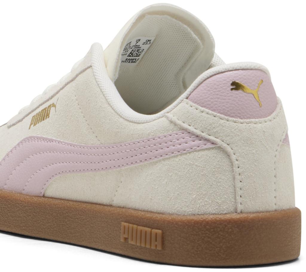 Puma Club II Suede Sneakers In Warm White/pink Lilac/green