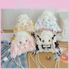 Bow Tie Drawstring Rabbit Plush Backpack With Pearl Chain For Daily Use