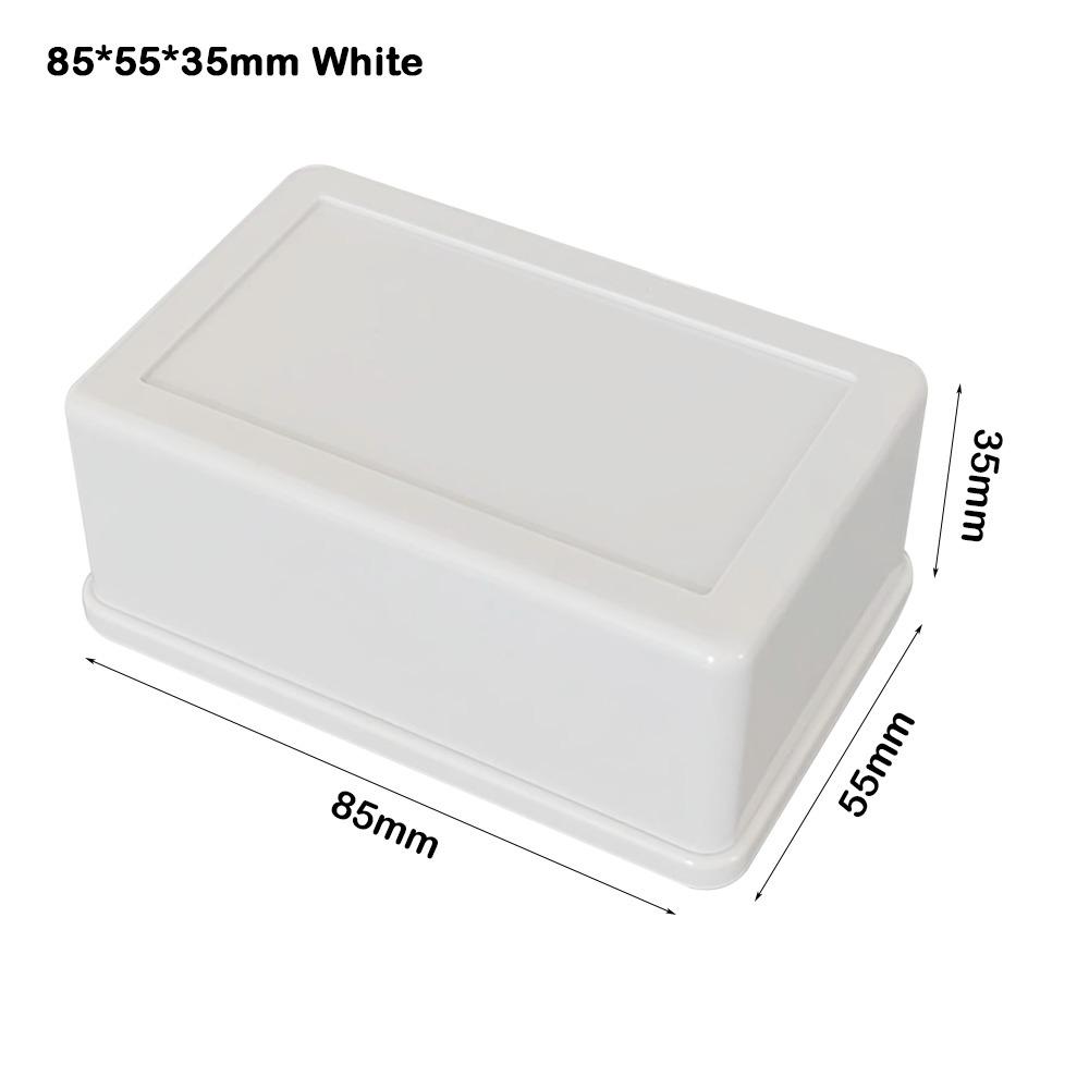 ABS Plastic Storage Case White Black Housing Instrument Case  Electronic Supplies