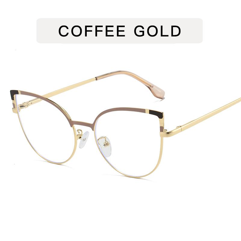 European American Style Frame Glasses Cat Eye Shape Anti Blue Light Glasses Fashion Trendy Decorative Glass