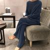 Korean-Style Knit Sweater & Wide-Leg Pants Set for Women - Casual & Versatile Autumn/Winter Fashion