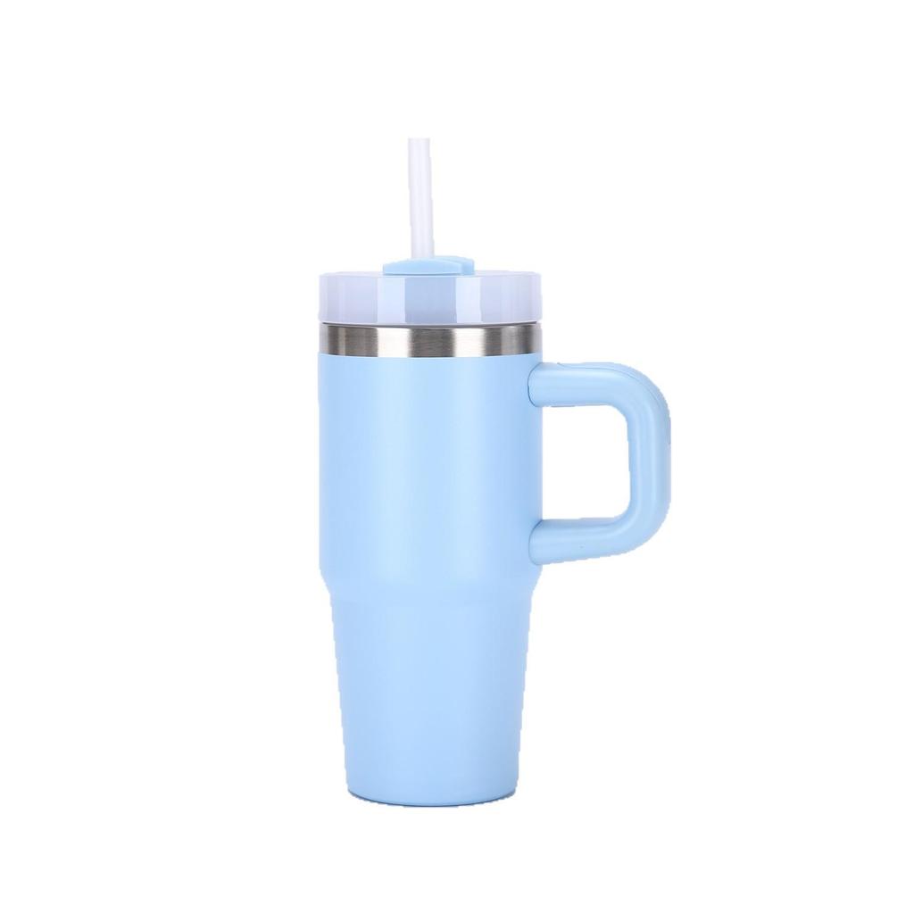 14-20oz Edelstahl-Thermosbecher mit Griff und Strohhalm