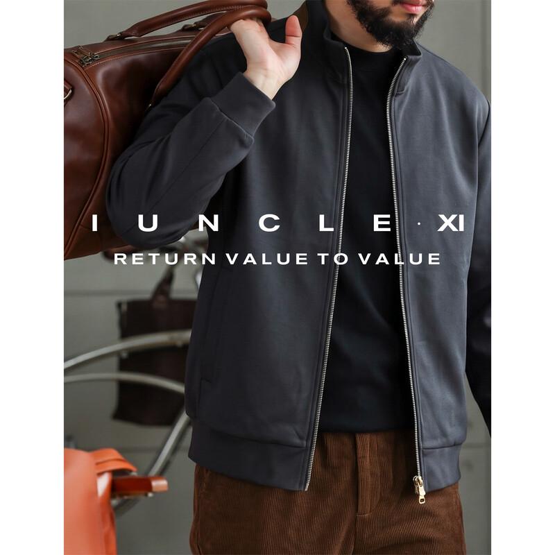 Men's Suede-Feel Fleece Stand-Collar Zip Sweatshirt