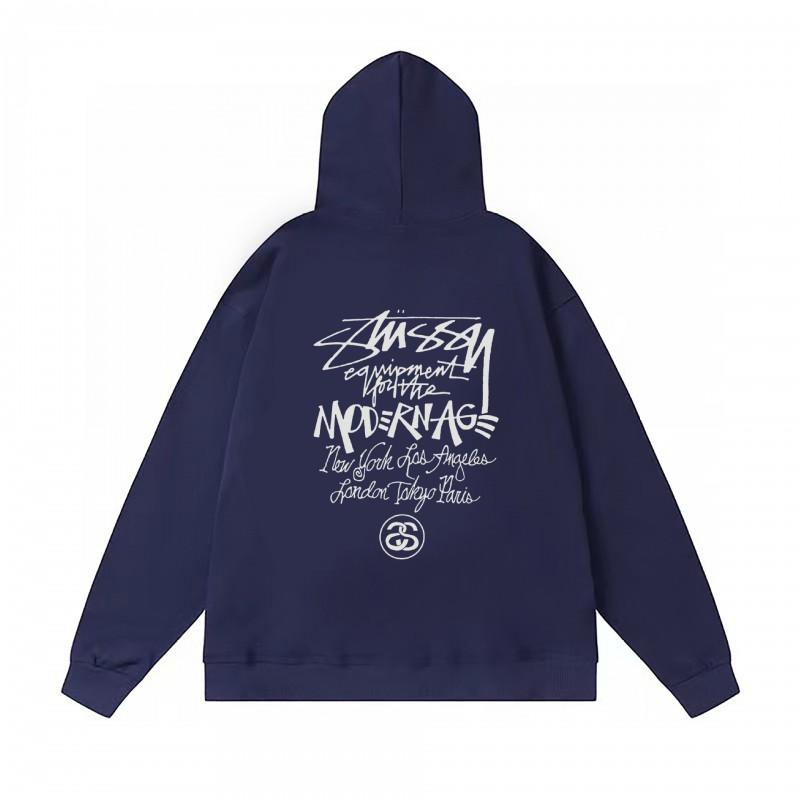 Mens Hooded Zip-Up Fleece-Lined Sweatshirt With Letter Print Casual Oversized Pullover Winter Jacket