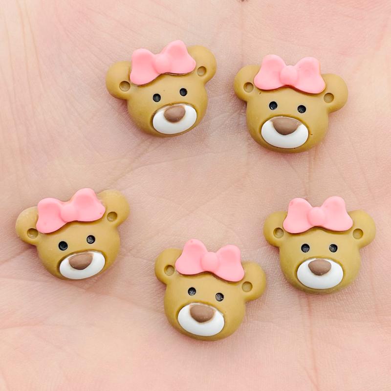 20Pcs New Cute Mini Cartoon Butterfly Junction Little Bear Flat Back Resin Diy Jewelry Hairpin Craft Decoration Accessories A89