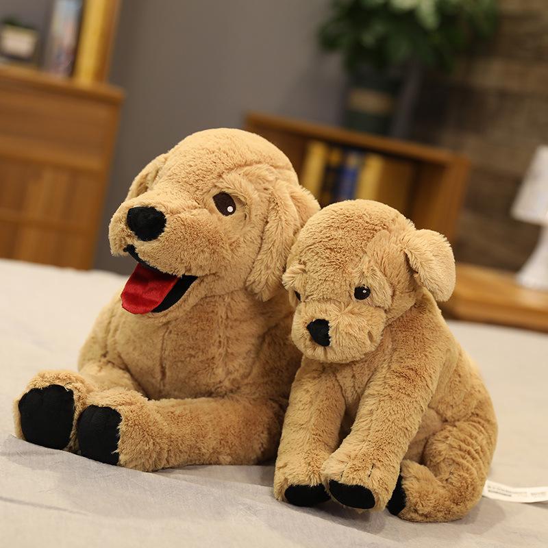 Golden Retriever Labrador Plush Toy - Cute Yellow Dog Doll for Kids 38cm (Sitting) светло-коричневого