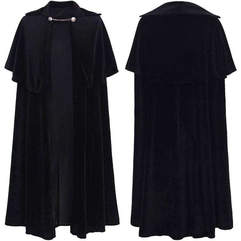 Mantello in Velluto Velour Mantello da Cavaliere Vampiro Mantello per Halloween Mietitore Gioco di Ruolo per Adulti Bambini