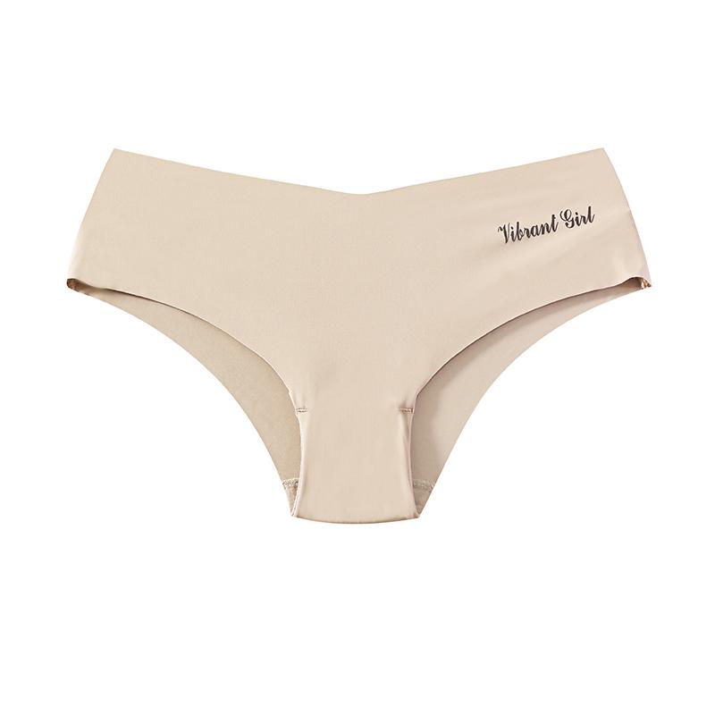 TERMEZY Women's Sexy Seamless Briefs One-Piece Solid Color Thin Underwear & Ice Silk Letter Printed Briefs