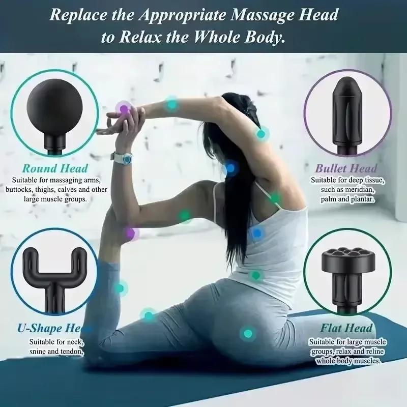 High Frequency Massage Gun Muscle Relax Body Relaxation Electric Massager with Portable Bag for Fitness