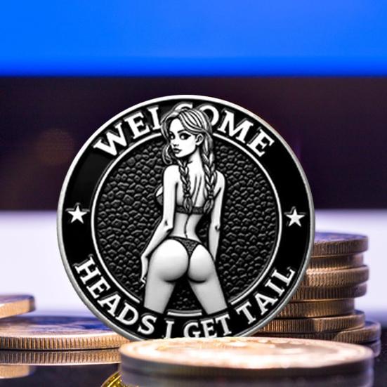 Cheeky Decision Coin Adults Challenge Coin Head And Tail Double-Sided Couple Decision Coin Sex Token Prank Gift for Men Women Date Night Use