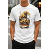 Plus Size - Men's T-Shirt S-5XL Featuring A Great Wave In A Whiskey Glass Graphic Print - A Casual Short-Sleeve Crew-Neck Top With A Relaxed Fit,