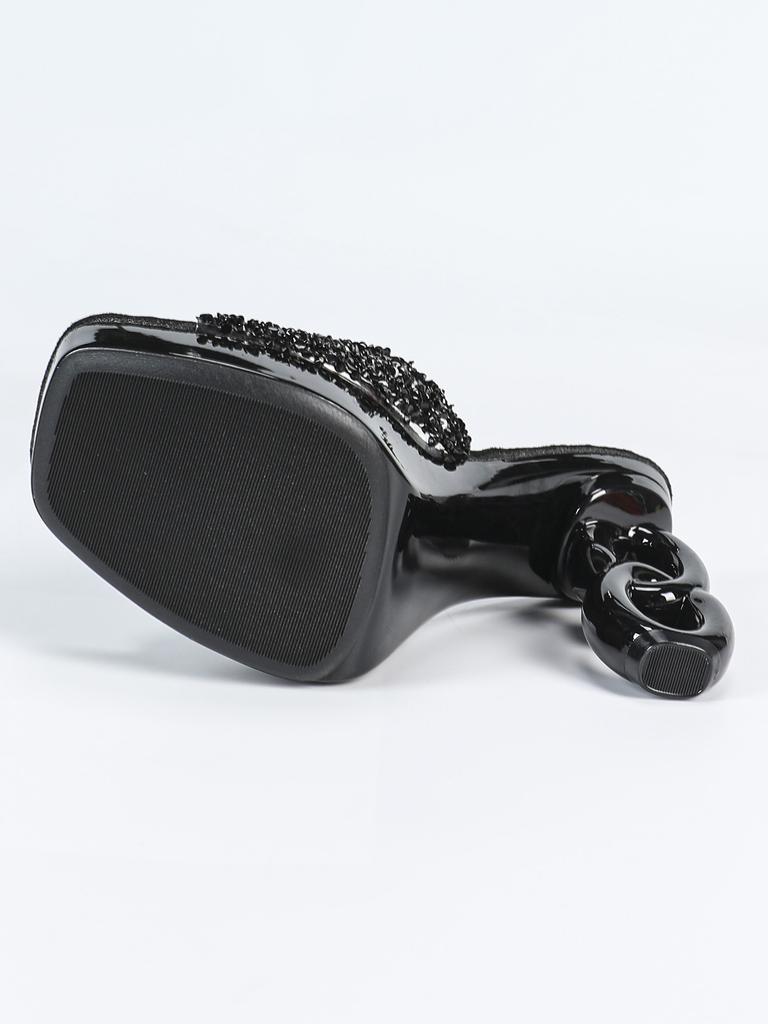 2025 neue 12CM Mode Hochzeit Sexy Auto Modell Transparent Nachtclub Kristall Quadratischen Kopf Nicht-slip Hausschuhe LFD-1988-Q8