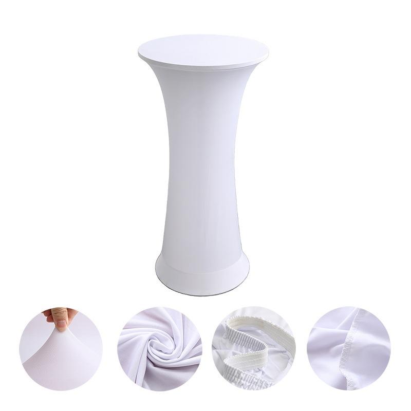 Premium Spandex Round Table Cover Elastic Skirt for Hotel Wedding Banquet Decor