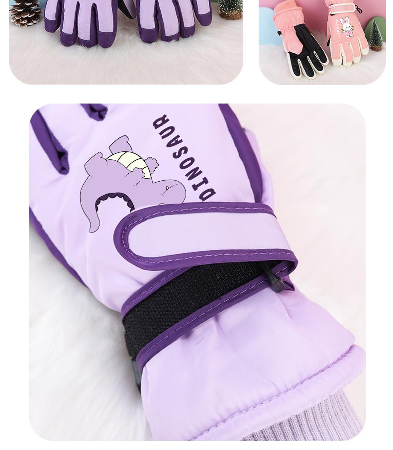 Children's Winter Ski Gloves: Thick, Cold-Proof, Waterproof, Windproof, Non-Slip, Warm Cotton for Ages 3-17.