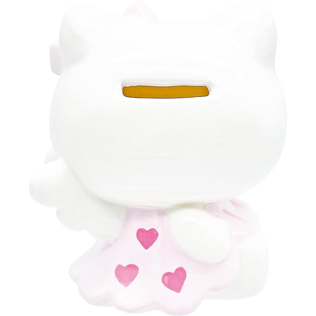 Sanrio "Angel Hello Kitty" Piggy Bank, Approximately 9 x 7 x 13cm Wide, Pink, Kitty Merchandise, Birthday Gift, SAN4648-2