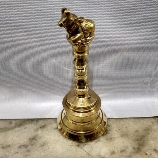 Sino Sagrado do Templo Om Pequeno Ghanti para Decoração de Sala Puja em Casa