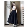 Spring Summer A Line High Waist Pants Skirt Women Trend Fashion Japanese Culottes Casual Loose Ice Silk Wide Leg Pant