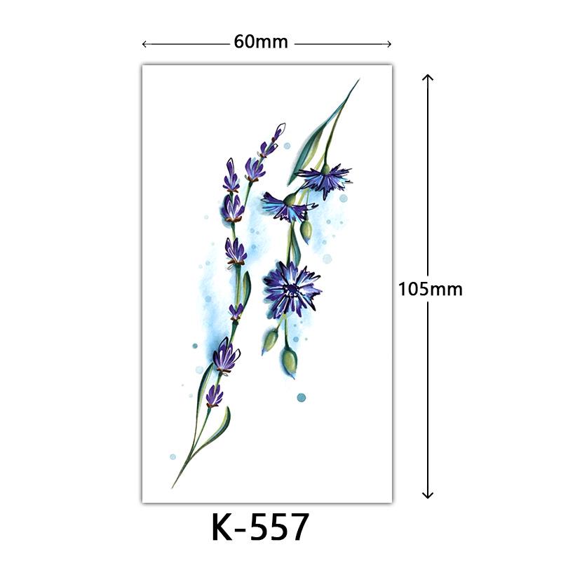 Waterproof Tattoo Stickers: English Letters, Flowers & Butterfly Sketches