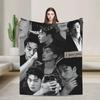 Super Warm Blankets Camping Kpop Ateez Choi San Throw Blanket Flannel Bedspread For Outdoor Novelty Sofa Bed Cover