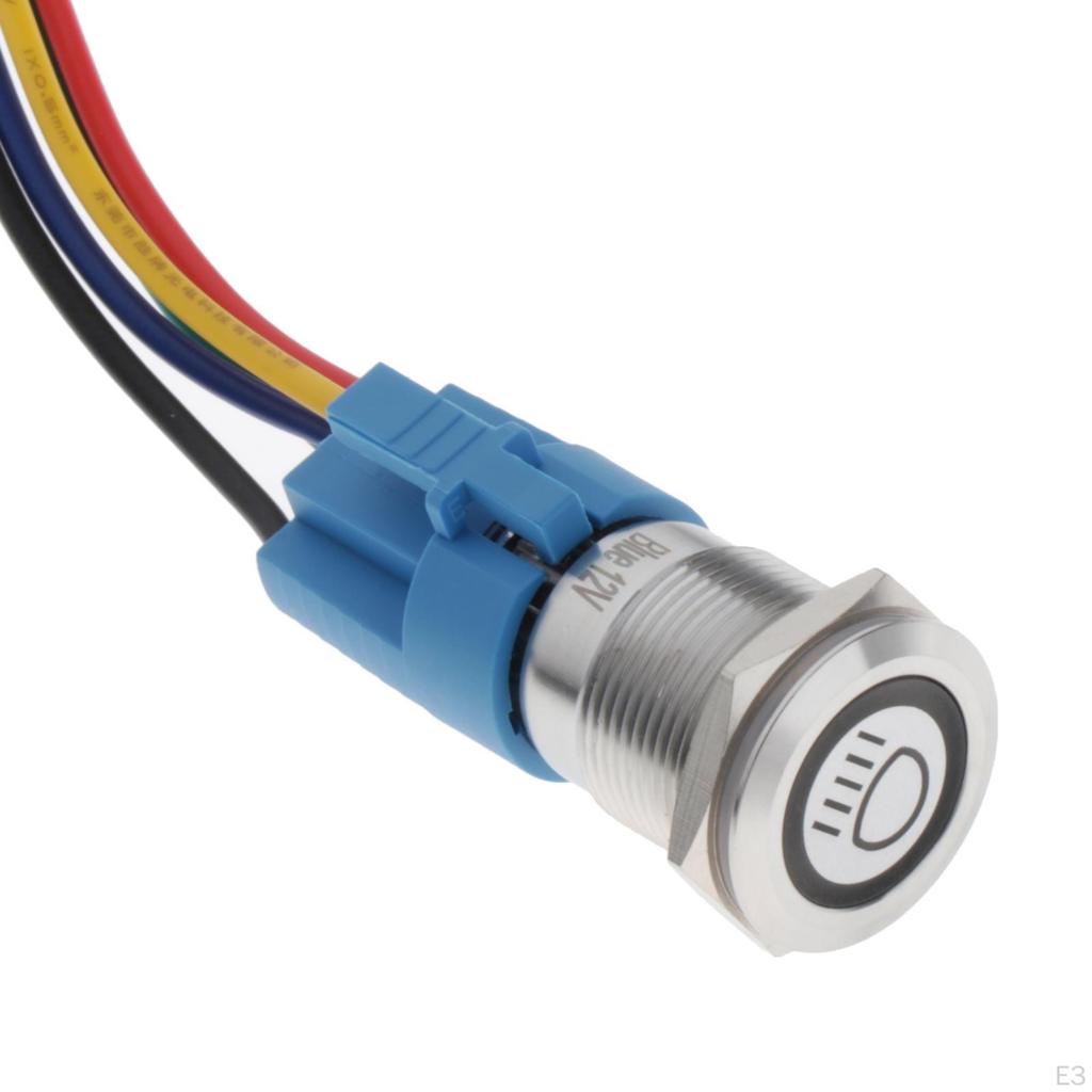 Push Button Switch 5A for Boats Cars Vehicles Blue