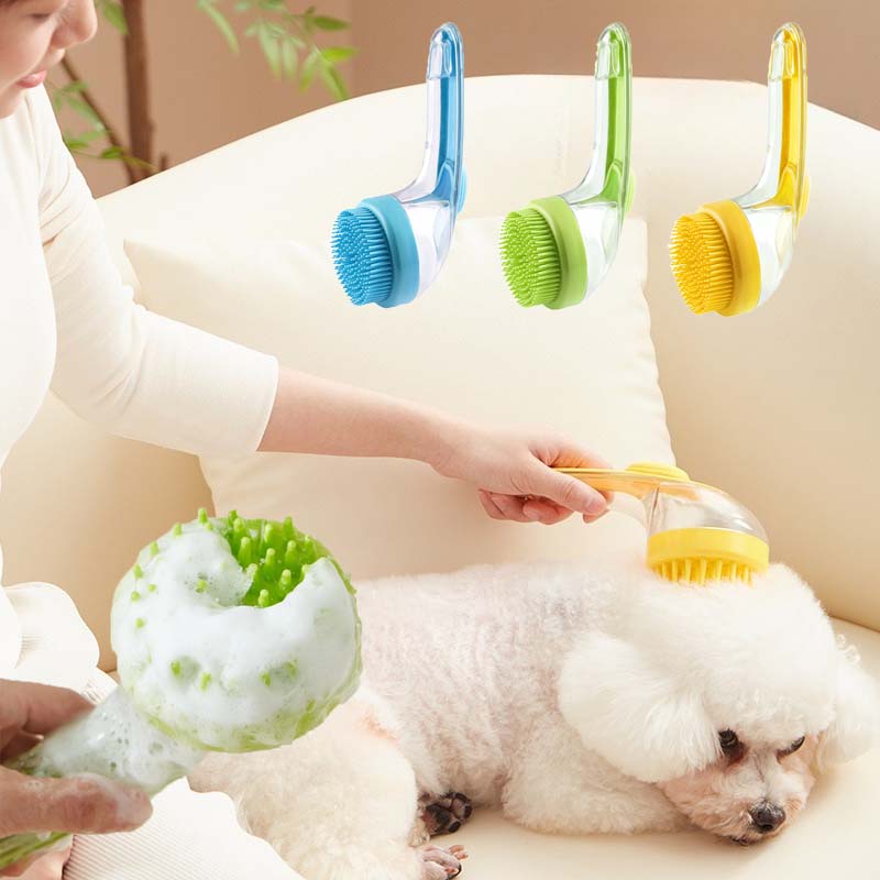 Haustier-Badebürste für Hund Katze Weicher Silikon-Massager Dusch-Badebürste Reinigungs-Werkzeug Hundereinigung Pflegezubehör