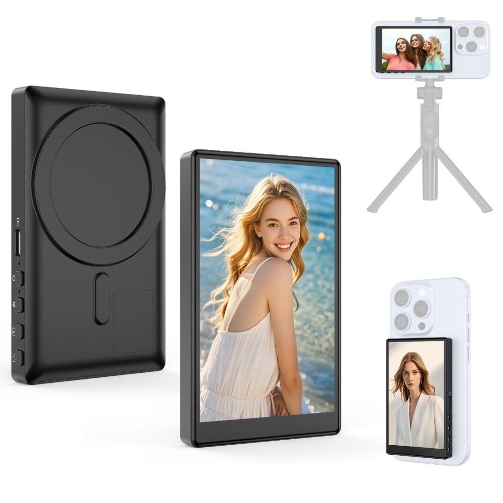 Magnetic Phone Vlog Selfie Monitor Screen LCD Display 3.97in Screen Back Camera Monitor Wireless Selfie Display Screen