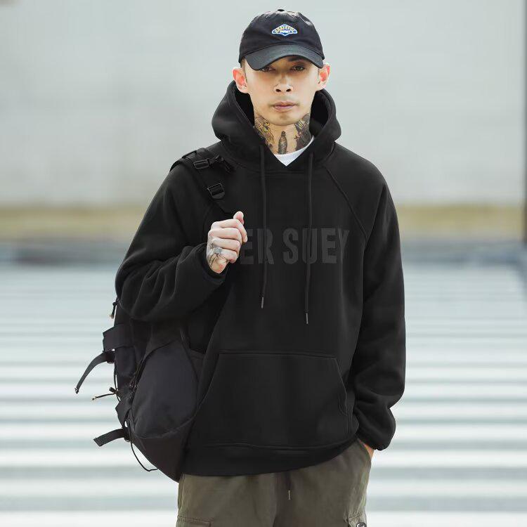 Men's Trendy Letter Print Hooded Sweatshirt - Autumn Slimming Casual Jacket