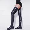 2025 Winter Plus Size Women's Over-the-Knee Boots with Side Zipper Low Heel Round Toe Leather Fashion Comfortable Boots