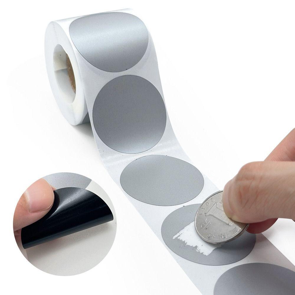 300pcs/Roll Self-adhesive Scratch Labels Stickers 2.5cm DIY Scratch Stickers  Party Supplies