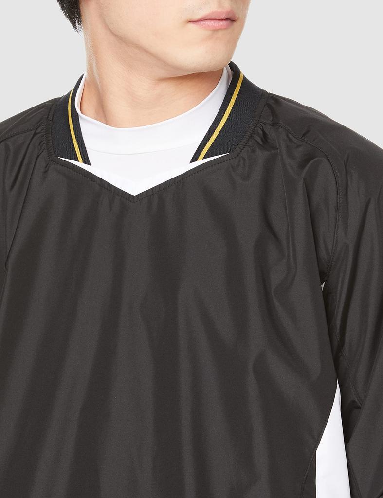 ZETT Baseball Long Sleeve Jumper for Cold Weather Black x White 2XO BOV331 V-Neck