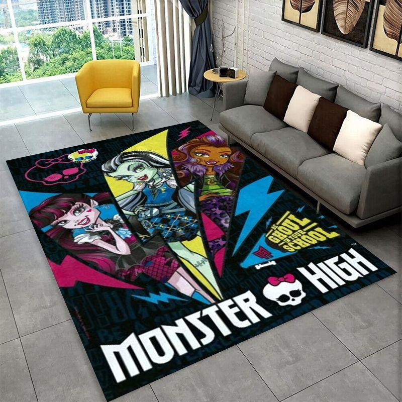Cartoon Monster High Draculaura Vampire Non-Slip Area Rug for Living Room,Bedroom,Playroom,Soft Carpet Floor Mat Home Decor Rug