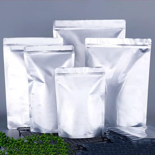 simPLEISURE Zippered Aluminum Storage Bags, Freestanding, Moisture-Proof, Light-Blocking, and Odor-Resistant for Coffee Beans, Food, and More, Aluminu